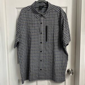 5.11 Tactical Black, Gray and White Plaid Casual Button Down Shirt XXL